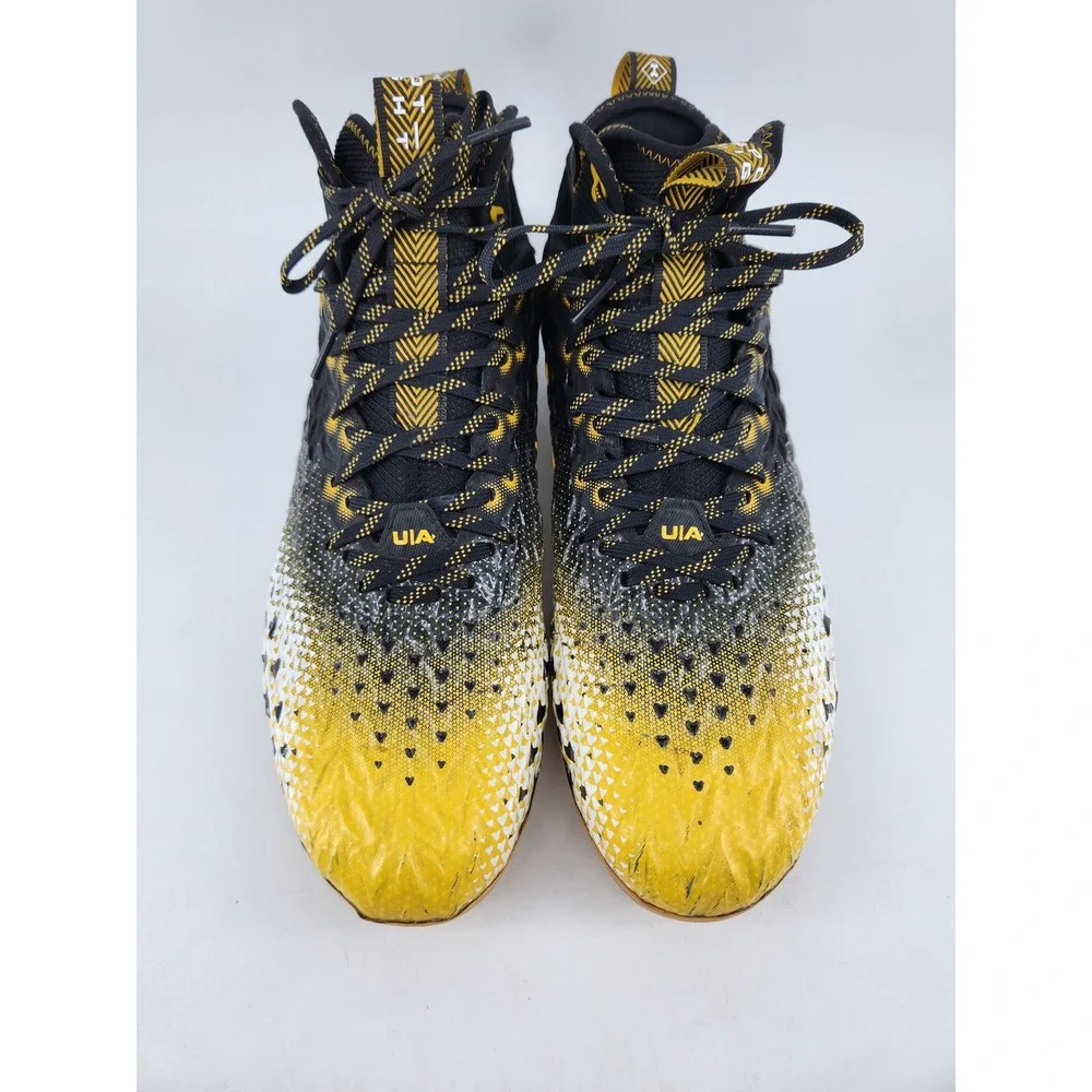 Under Armour Spotlight Clone 3.0 MC Football Cleats Sz 13 Black Gold 3026334-003